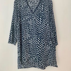 J. Crew cotton navy/white dress/tunic EUC size XL
